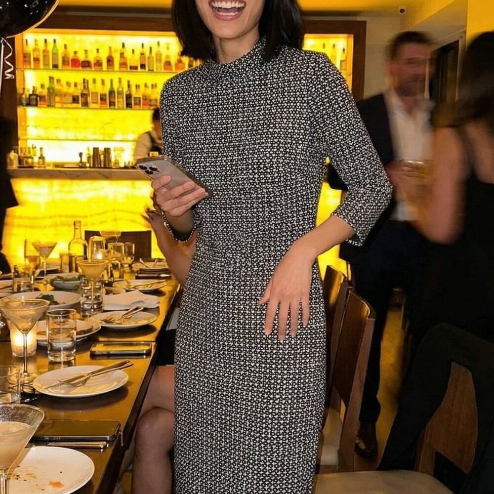 Elegant Black and White Women's Dress
